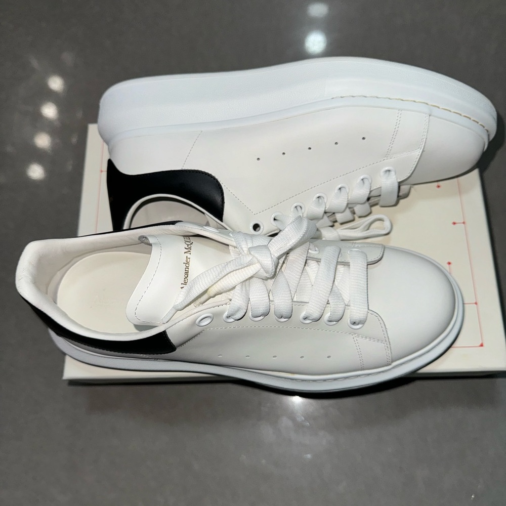 White and black Alexander McQueen sneakers